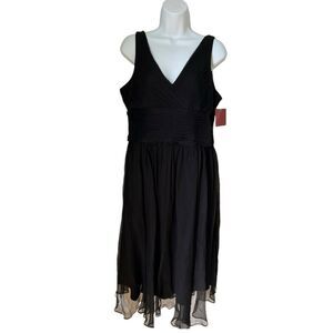 NWT JS Collection 100% Silk Evening Sleeveless Little Black Holiday Dress Sz 12